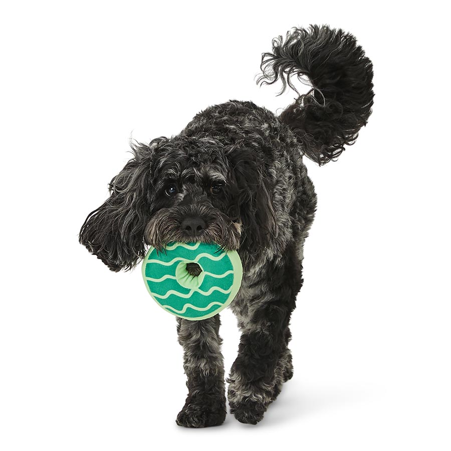 Plush Donut Squeaky Dog Toy – Soft & Fun Chew Toy for Pets